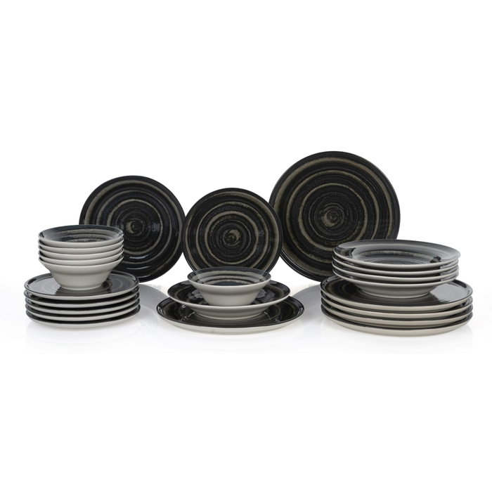 Hermia Spiral Dark Juego de Cena de 24 Piezas
